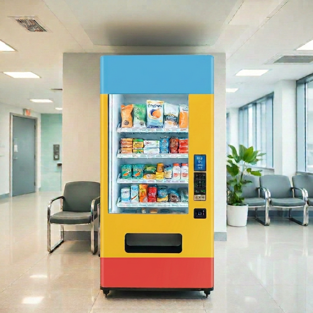 Vending machine in a hospital waiting area