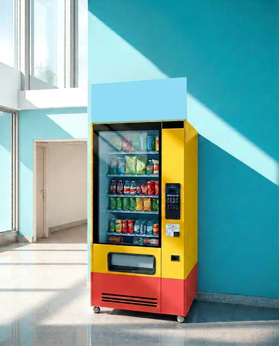Snack Parrot vending machine in a Paramus retail staff break area